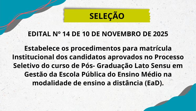 EDITAL Nº 14 DE 10 DE NOVEMBRO DE 2025 - GEPEM